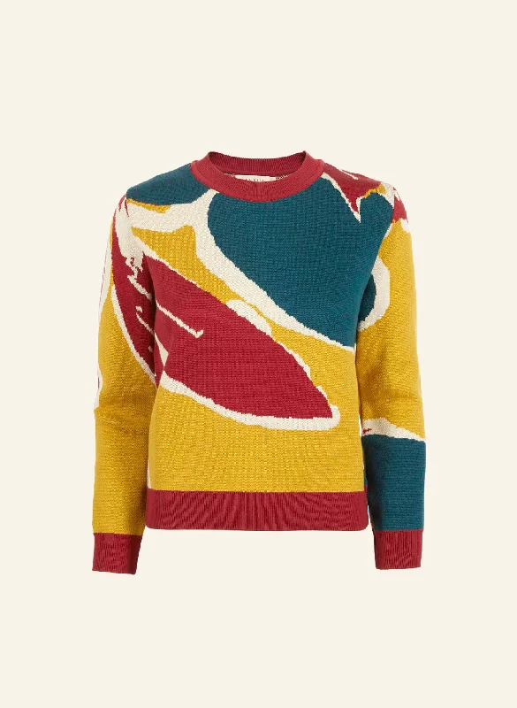 Esther - Mustard Damson Jumper Bright Pastel Dark