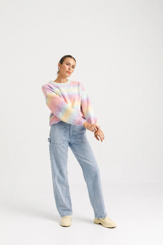 Fantasy Jumper - Sale - Rainbow Seamless Knitted Crochet