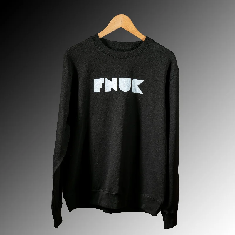 FNUK Logo Jumper for Women in Black & White Embroidered Appliqued Beaded