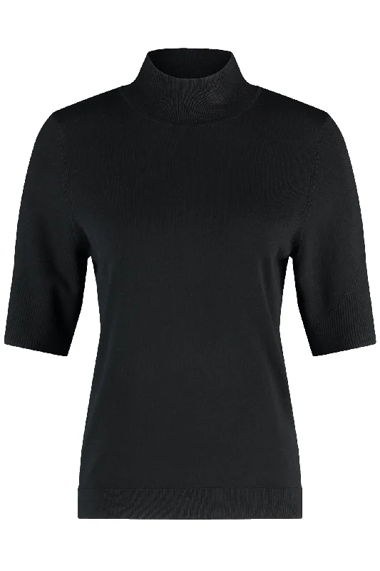 Gerry Weber 978058-44727 Jumper Black Short Sleeve Mock Turtle Iron Safe Non-Iron Wrinkle Free Gerry Weber 978058-44727 Jumper Black Short Sleeve Mock Turtle Iron Safe Non-Iron Wrinkle Free