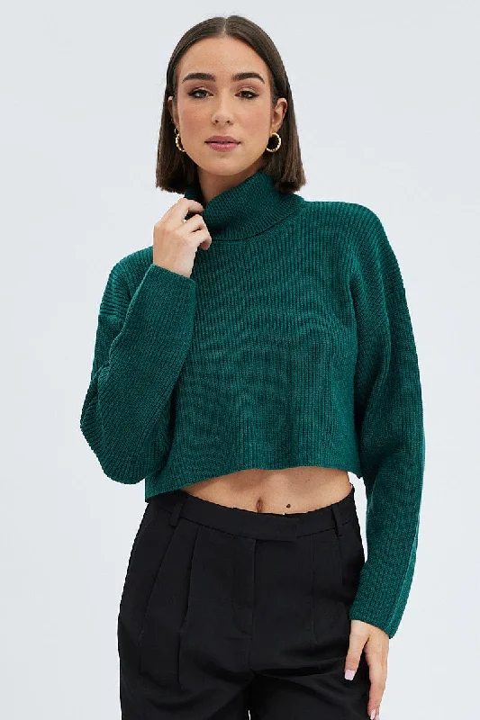 Green Knit Jumper Turtle Neck Crop Rayon Fabric Velvet Fabric Corduroy Fabric