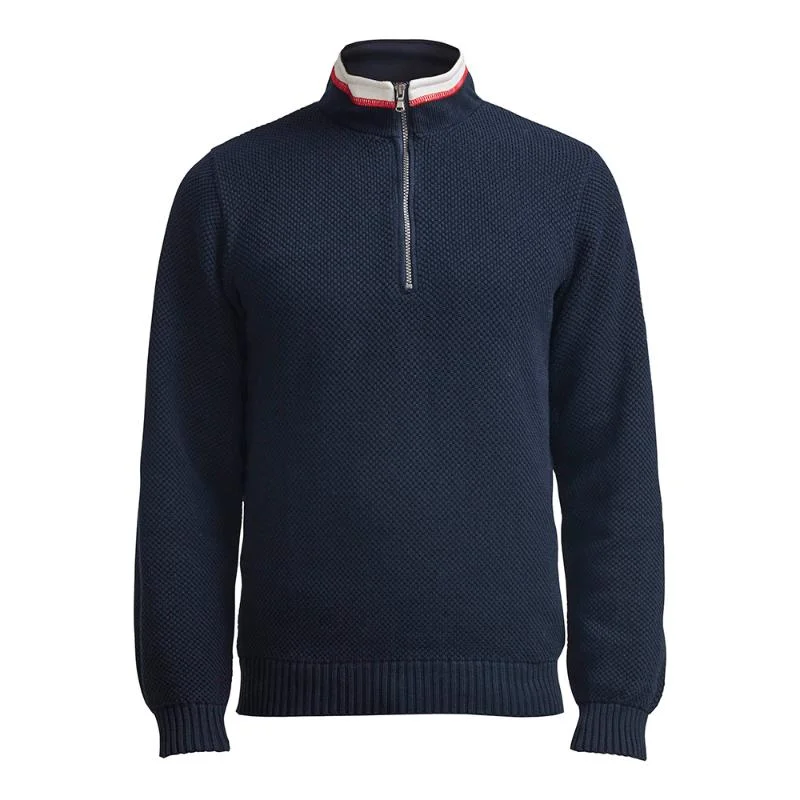 Holebrook Classic Windproof Mens 1/4 Zip Jumper - Navy Fleece Fabric Down Fabric Feather Fabric