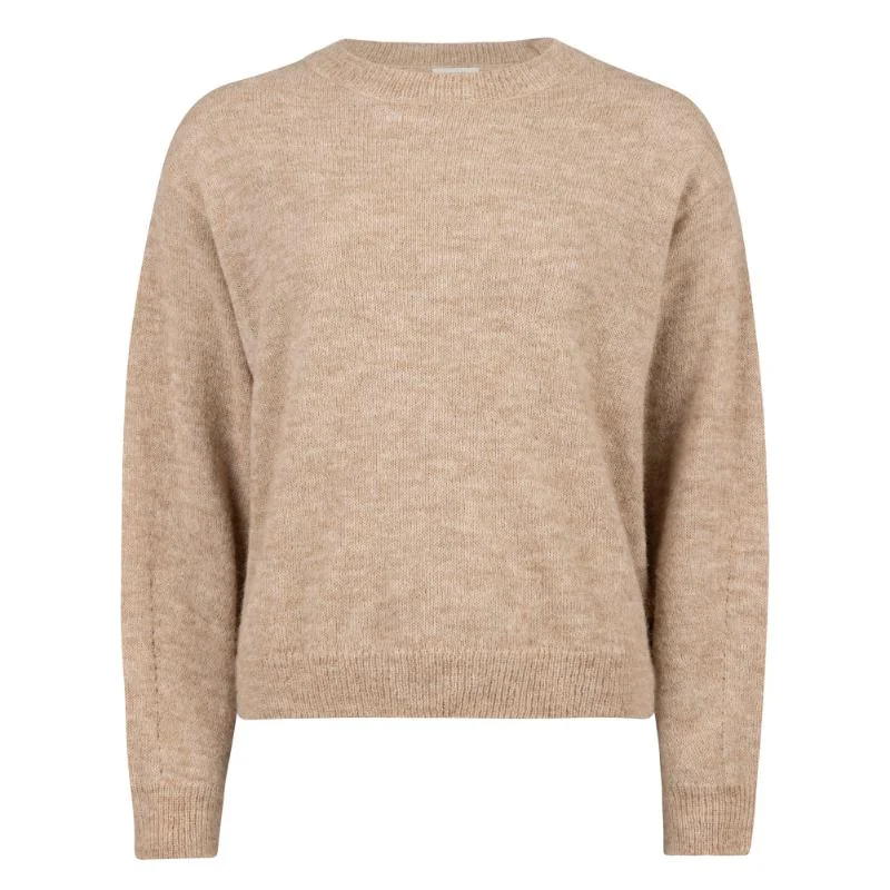 Holebrook Elizabeth Alpaca Ladies Crew Neck Jumper - Khaki Stylish Fashionable Trendy