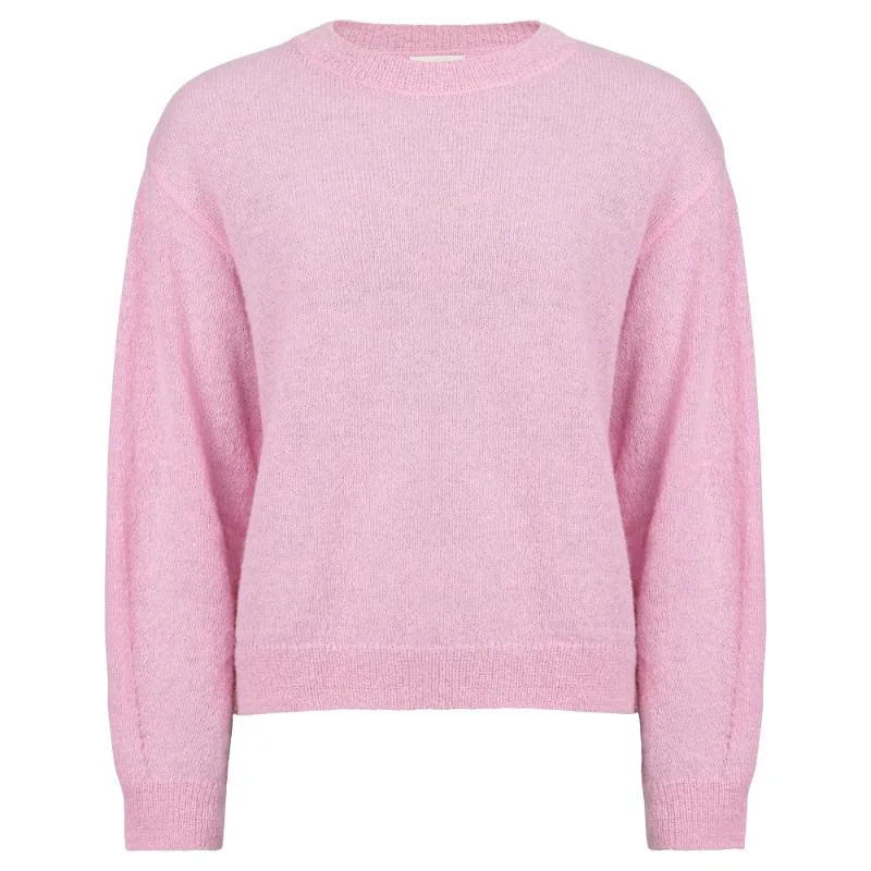 Holebrook Elizabeth Alpaca Ladies Crew Neck Jumper - Light Pink Cable Knit Ribbed Knit Lace Knit
