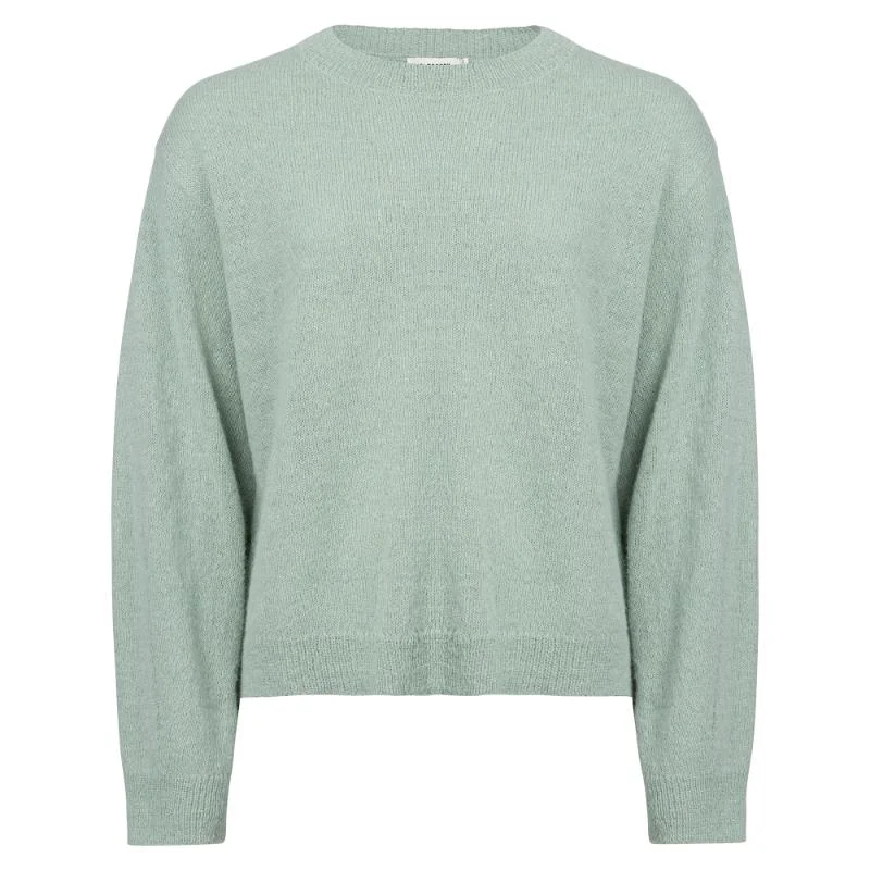 Holebrook Elizabeth Alpaca Ladies Crew Neck Jumper - Mineral Green Stretchy Elastic Breathable