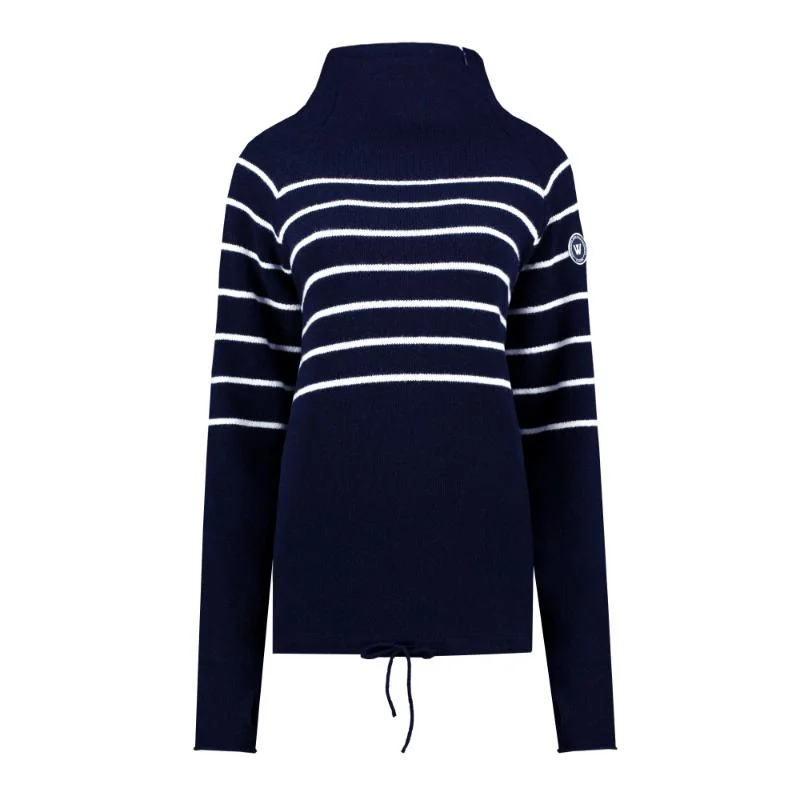 Holebrook Martina Windproof Ladies Jumper - Navy/Off White Fitted Slim Tailored