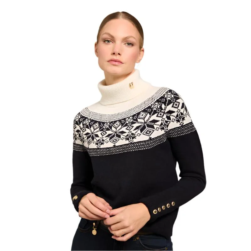 Holland Cooper Beatrice Ladies Knit Alpaca Mix Roll Neck Jumper - Ink Navy Machine Wash Dry Clean Hand Wash