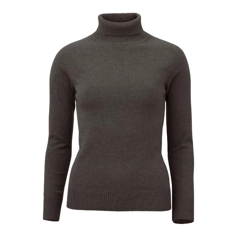 Laksen Westminster Ladies Lambswool Roll Neck Jumper - Biscuit Spandex Blend Rayon Blend Denim Blend