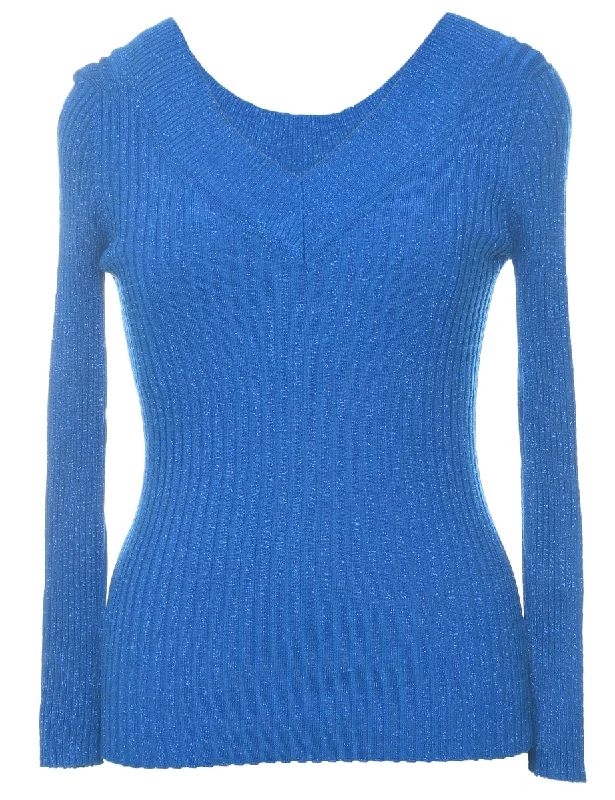 Lurex Thread Pattern Jumper - S Wool Sweater Cotton Sweater Cashmere Sweater