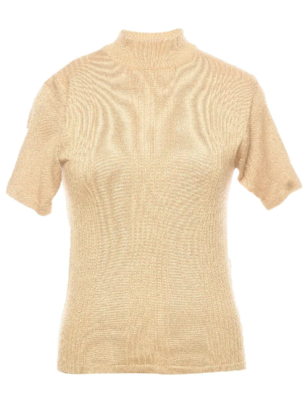Lurex Thread Pattern Jumper - S Zippered Buttoned Snapped