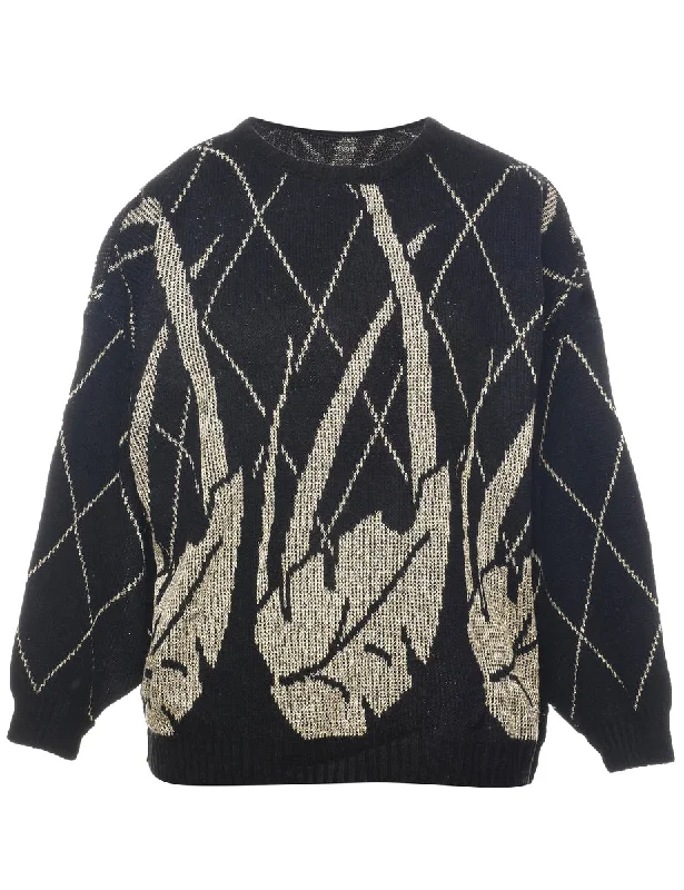 Lurex Thread Pattern Jumper - XL Lightweight Heavyweight Midweight