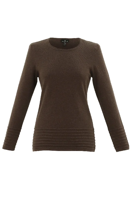 Marble 6377 Jumper Col 220 Brown Silk Blend Satin Velvet