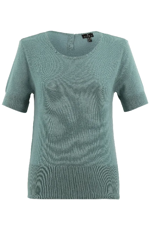 Marble 7512 Jumper Col 223 Teal Collared Crew Neck Turtle Neck