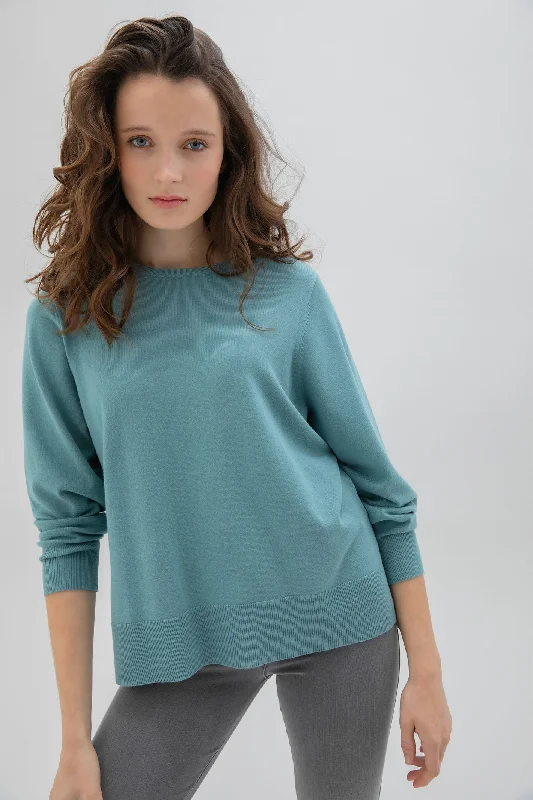 Marble 7530 Jumper Col 223 Teal Spandex Blend Rayon Blend Denim Blend