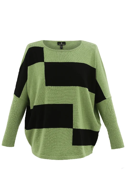 Marble 7611 Jumper Col 221 Green Slim Fit Regular Fit Oversized