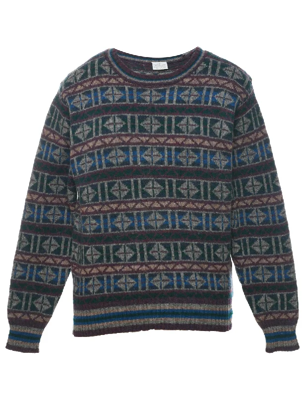 Multi-colour Jumper - M High Neck Crew Neck V-Neck