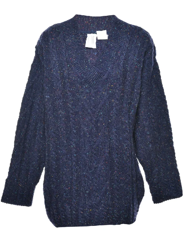 Navy Jumper - S Elasticated Padded Insulated