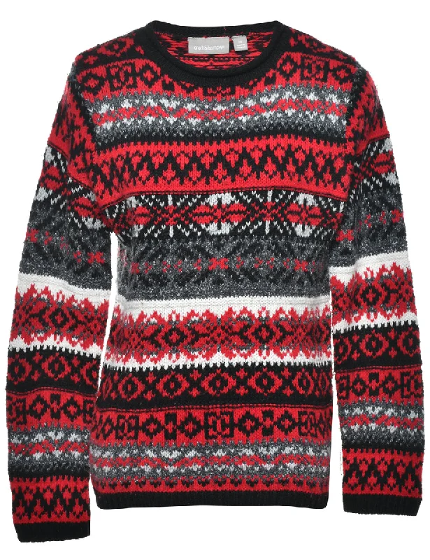 Nordic Knit Jumper - M Slim Fit Regular Fit Oversized