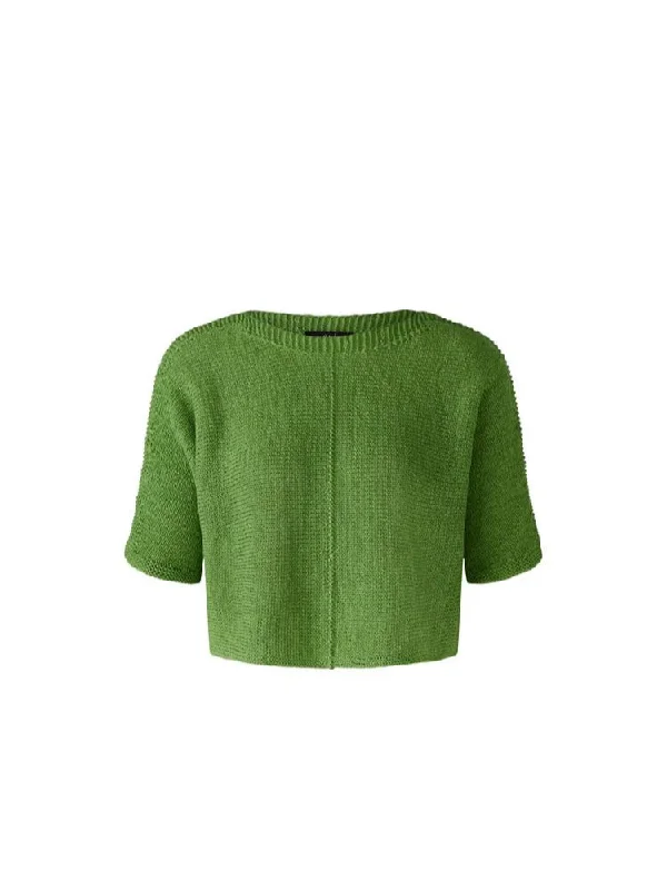 Oui Jumper Green Sequined Glittery Shiny