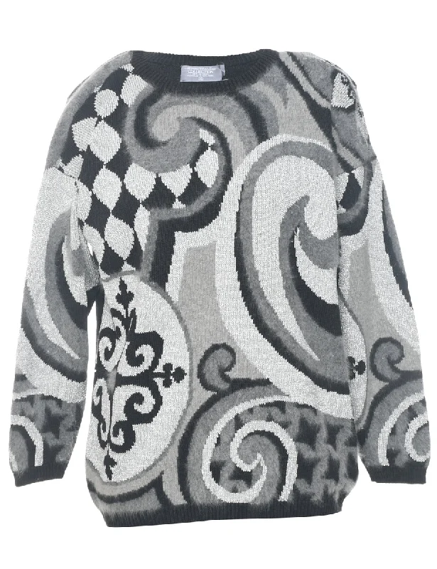 Patterned Jumper - M Fitted Slim Tailored