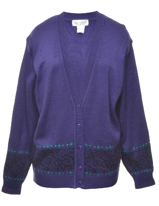 Purple Jumper - M Embroidered Appliqued Beaded