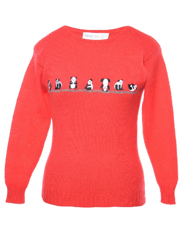 Red Jumper - M Elegant Classic Vintage