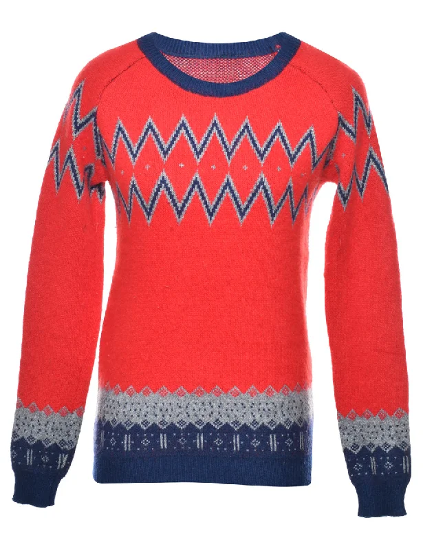 Red Nordic Jumper - S Lightweight Heavyweight Midweight