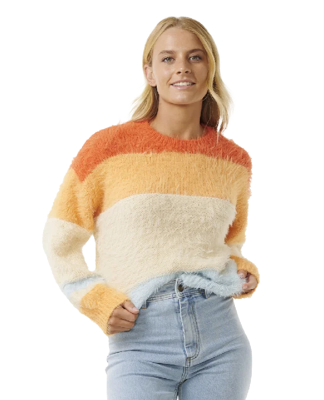 Sunrise Sessions Jumper in Orange Mesh Sweater Canvas Denim