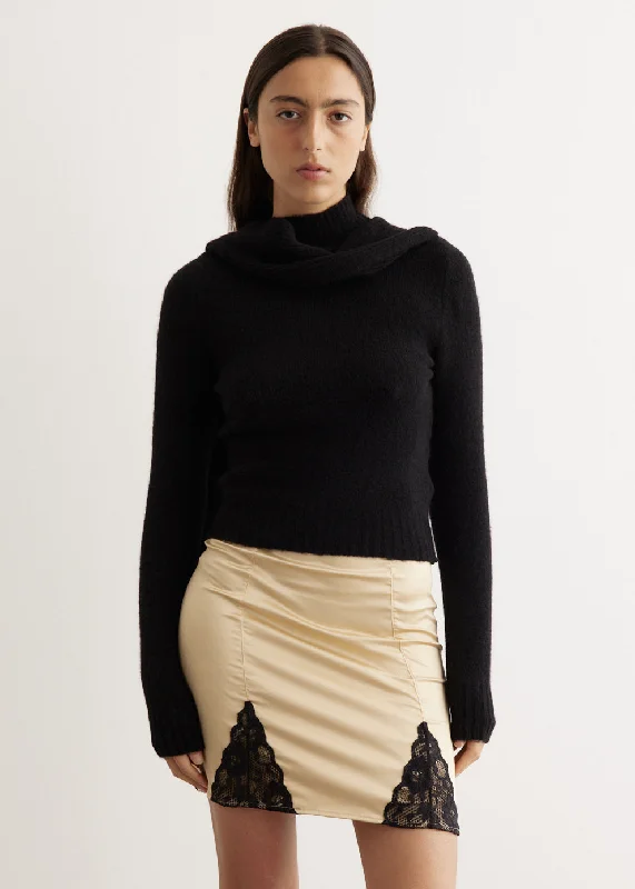 Scarf Jumper Fitted Slim Tailored