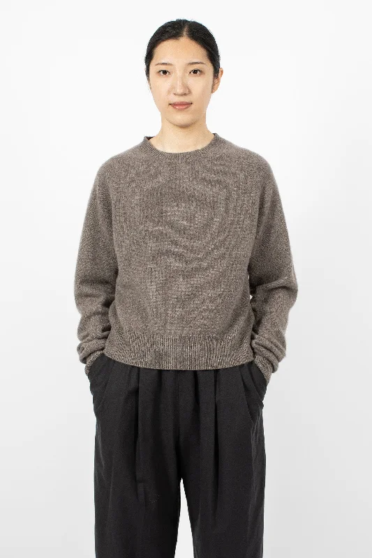 Short Classic Cashmere Jumper Elk Houndstooth Herringbone Solid