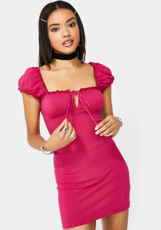 Cherry Gaina Mini Dress Stylish Short-Sleeve Mini Dress