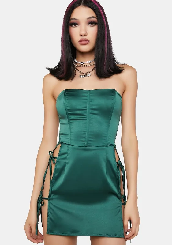 Emerald Hot Reception Corset Mini Dress Trendy Wraparound Mini Dress