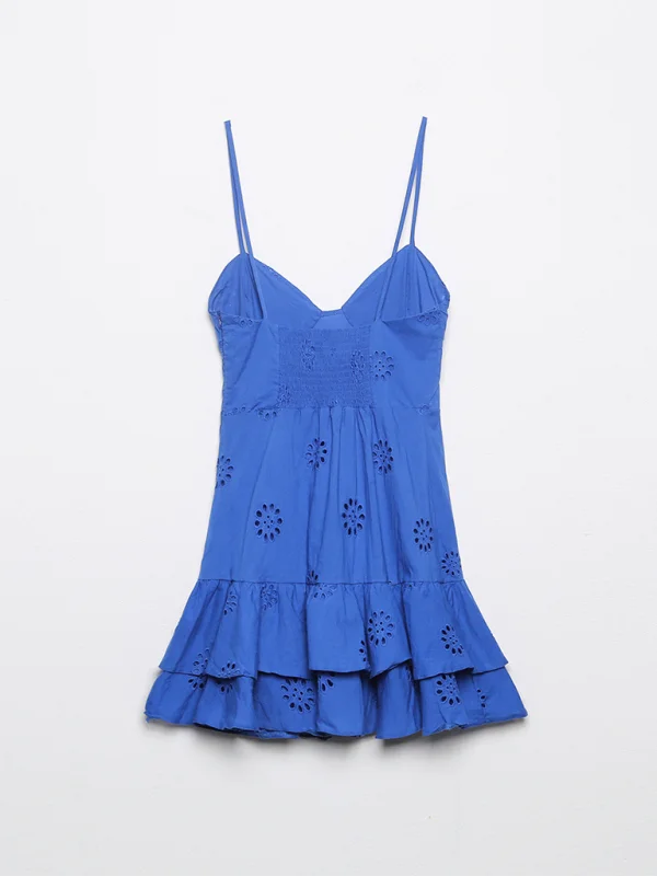 Blue Zone Planet | Luna's Layered Embellished Hollow Bra Mini Dress Modern Satin Mini Dress