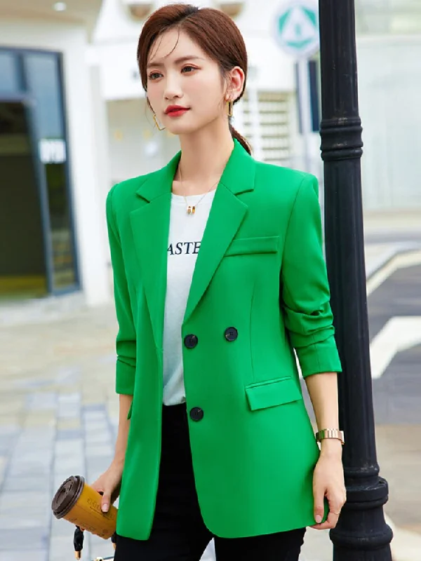 2022 New Women Elegant Loose Blazer Jackets Office Ladies Blazers Workwear Fashion Long Sleeve Coat Outwear Clothes Women Blazer Faux Fur Jacket Real Fur Jacket Shearling Jacket