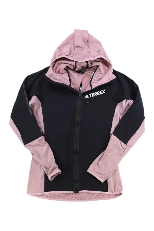 Adidas Womens Terrex Techrock Flooce Hooded Jacket Hoodie with Hem Patch Decorative Personalized