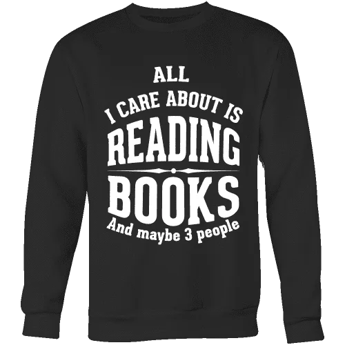 All i care about is reading books Sweatshirt Hoodie with Puffed Sleeves Voluminous Trendy