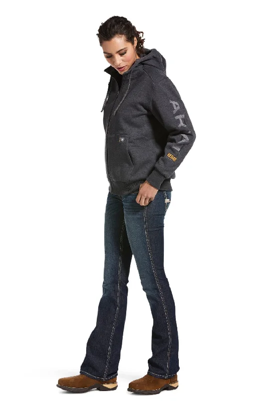 Ariat Rebar Women's All-Weather Full Zip Hoodie Hoodie with Hem Raw Edge Edgy Unfinished Ariat Rebar Women's All-Weather Full Zip Hoodie Hoodie with Hem Raw Edge Edgy Unfinished