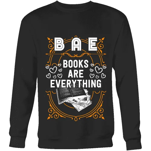 BAE, Books Are Everything Sweatshirt Hoodie with Longline Fit Extended Stylish