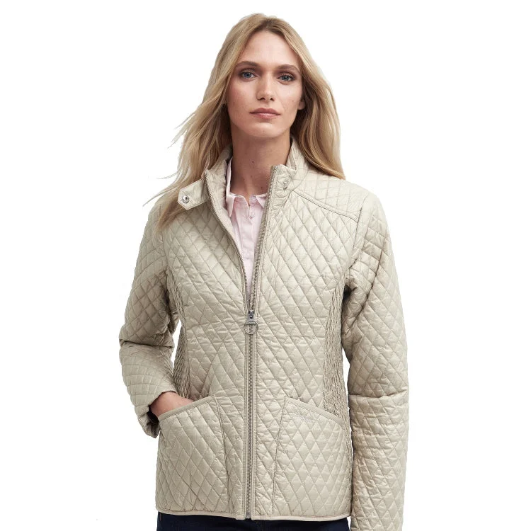 Barbour Ladies Swallow Quilt Jacket - Light Sand V-Neck Jacket Boat Neck Jacket Square Neck Jacket