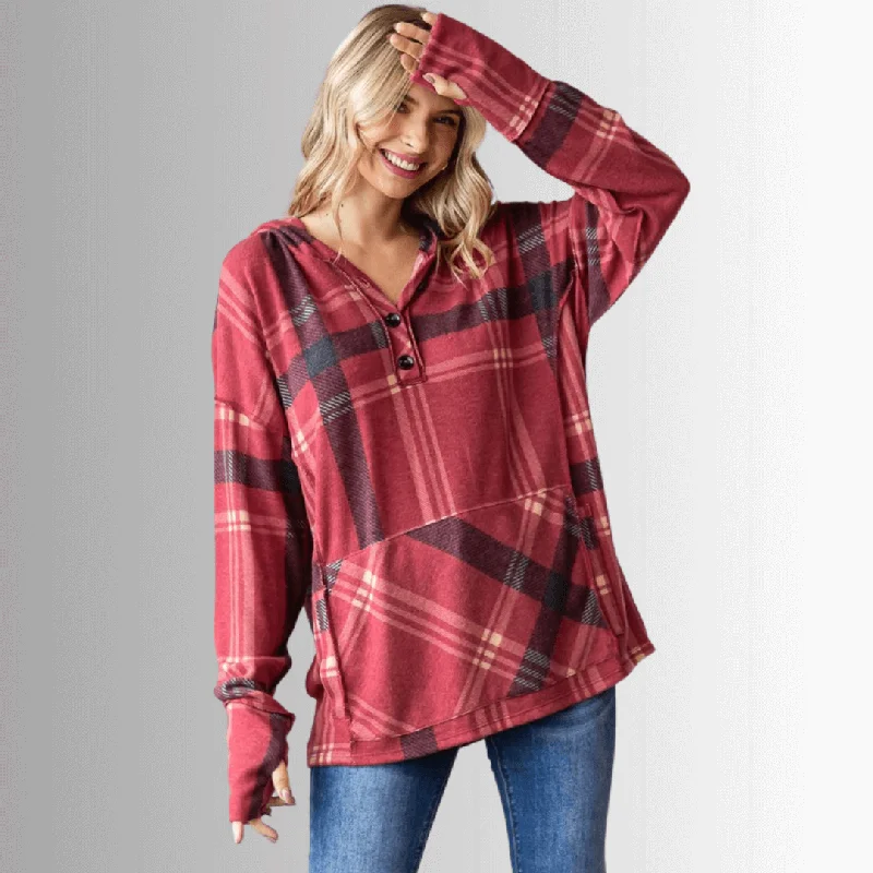 Blake Soft Plaid Hoodie Made in USA Hoodie Sweatshirt Pullover