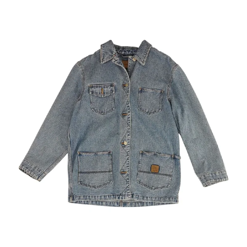 Blue Solid Denim Jacket Appliqued Jacket Beaded Jacket Sequined Jacket