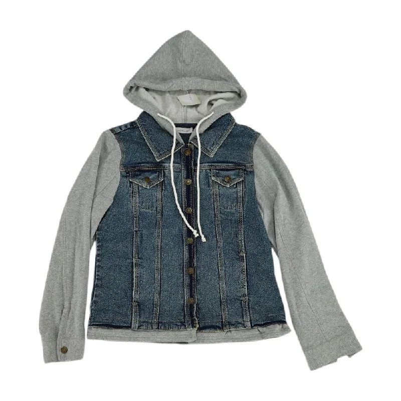 Blue Solid Denim Jacket Fitted Jacket Loose Jacket Oversized Jacket