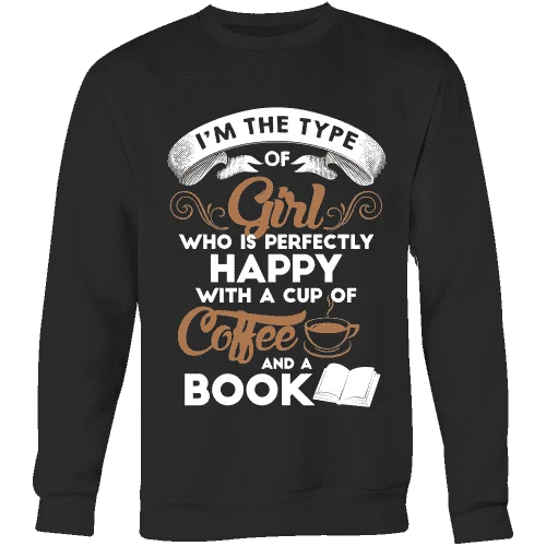 Books and Coffee Sweatshirt Hoodie with Pocket Utility Practical