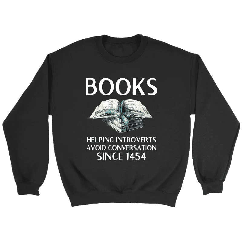 "Books" Sweatshirt Hoodie with High Neck Warm Protective