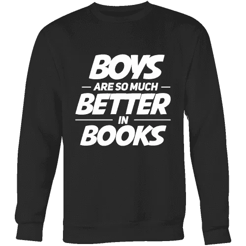 Boys are so much better in books Sweatshirt Hoodie with Color Block Contrast Stylish