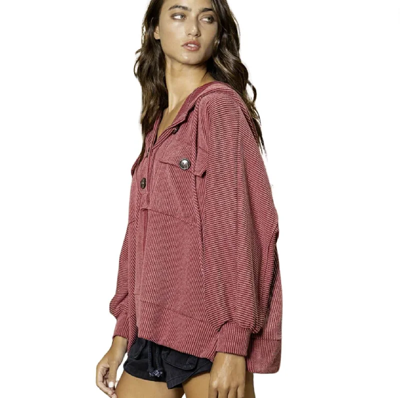 Cozy Soft Ribbed Hoodie Made in USA Hoodie with Pastel Soft Subtle