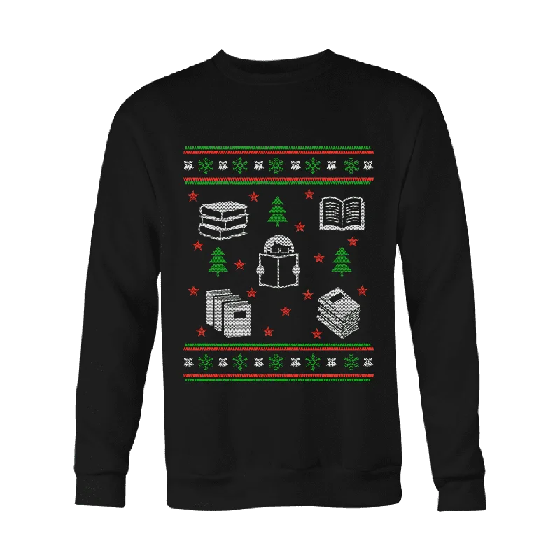 Christmas Bookish Ugly design  Sweatshirt Hoodie with Hood Adjustable Protection
