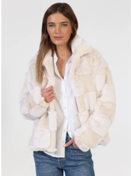 Cloud Fur Check Jacket Jacket Blazer Coat