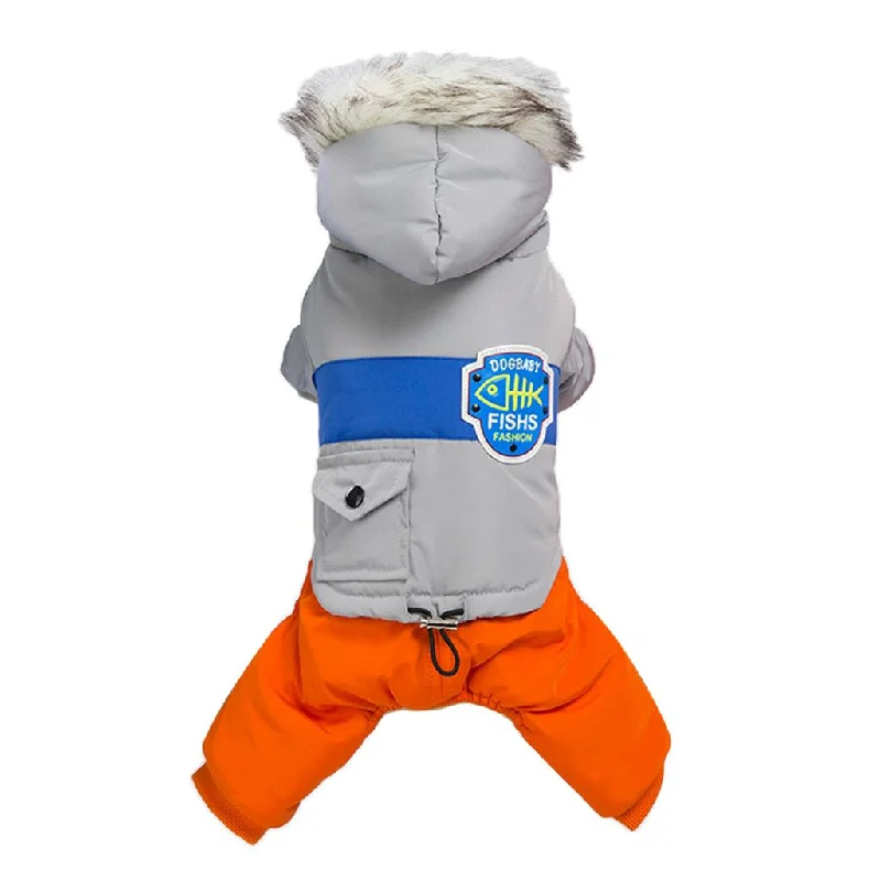 Max Dog Puppy Pet Hooded Down Jacket Coat Clothes Costume Winter Jumpsuit Gray S Hoodie with Drawcord Adjustable Secure Max Dog Puppy Pet Hooded Down Jacket Coat Clothes Costume Winter Jumpsuit Gray S Hoodie with Drawcord Adjustable Secure