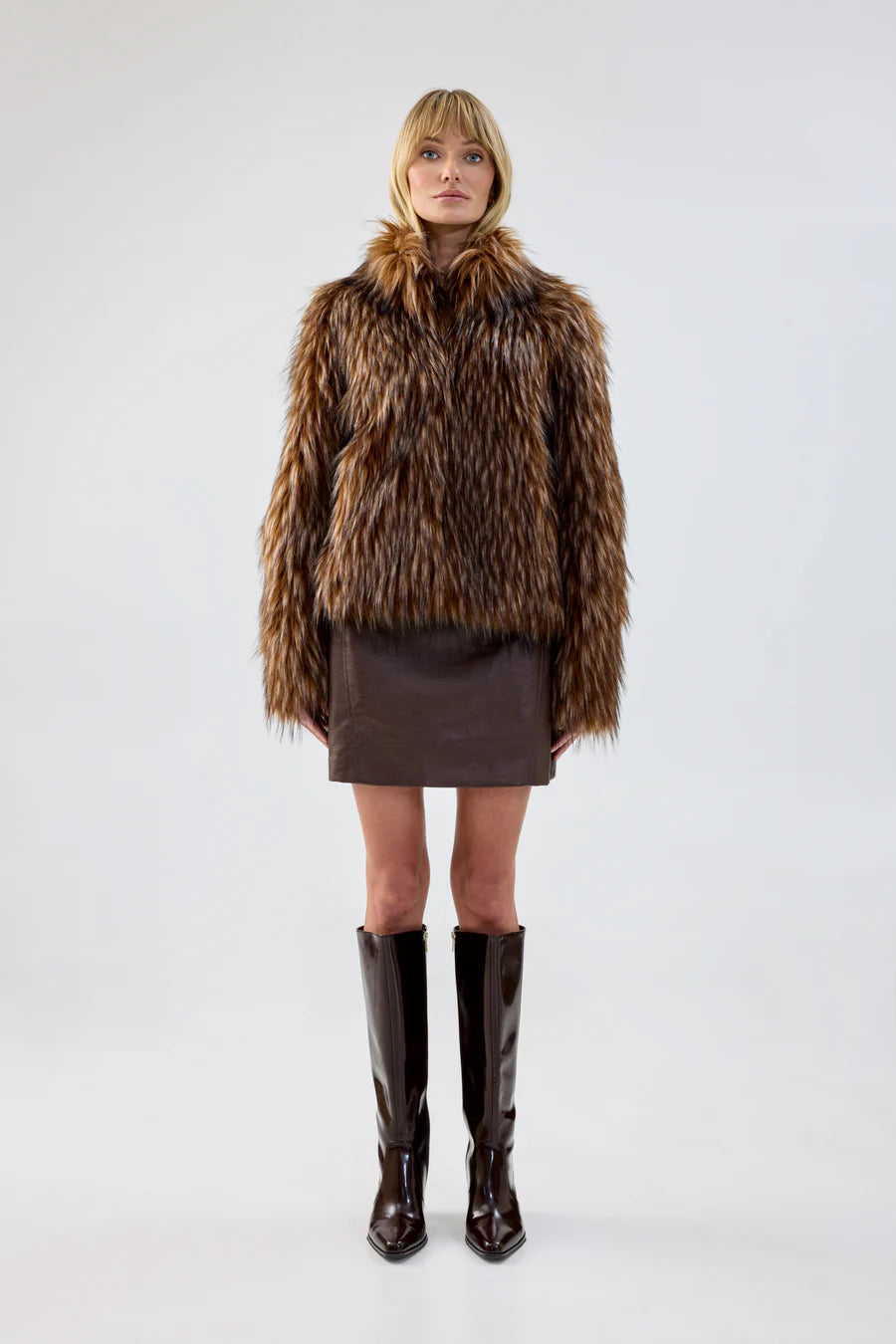 Fur Delish Jacket | Brown Raccoon Fleece Jacket Down Jacket Feather Jacket